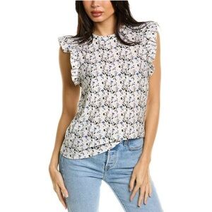 NWT Nation LTD Paulette Cottage Floral Sleeveless Ruffle Tank/Top Size Small